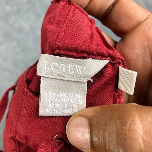 J. Crew Pants Women's Size S Red Cotton Blend Elastic Waist Drawstring - Picture 7 of 11